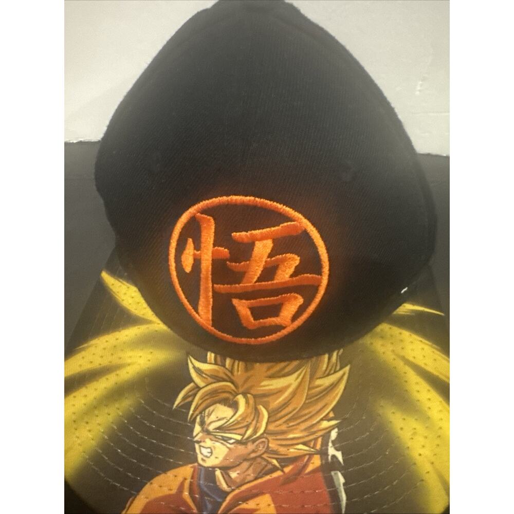 Dragon Ball Z GOKU Kanji Super Saiyan Flat Brim Snapback Hat Anime Grail - Picture 2 of 8